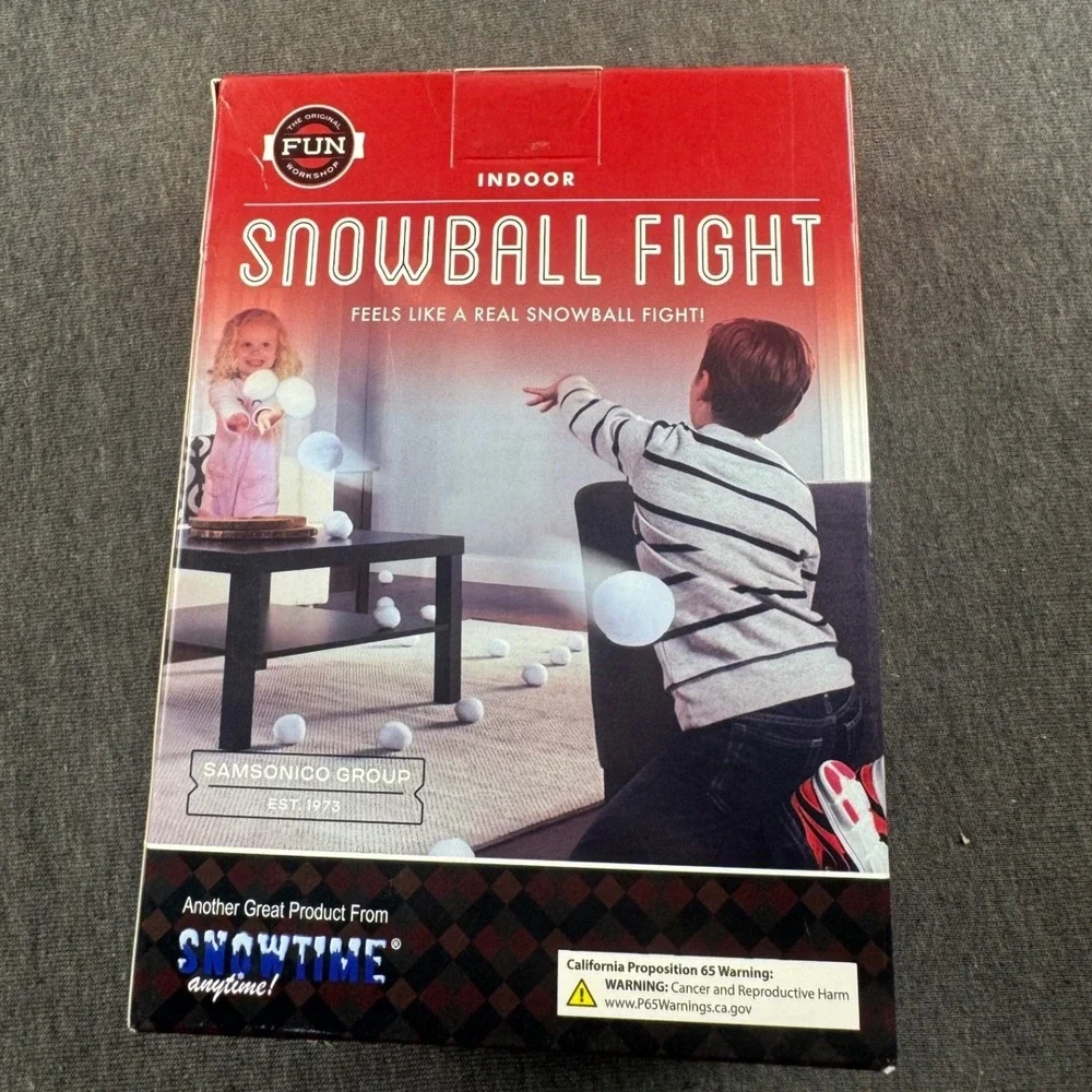 Lot of 3 Samsonico Indoor Snowball Fight Sets 18 Total Plush Snowballs New